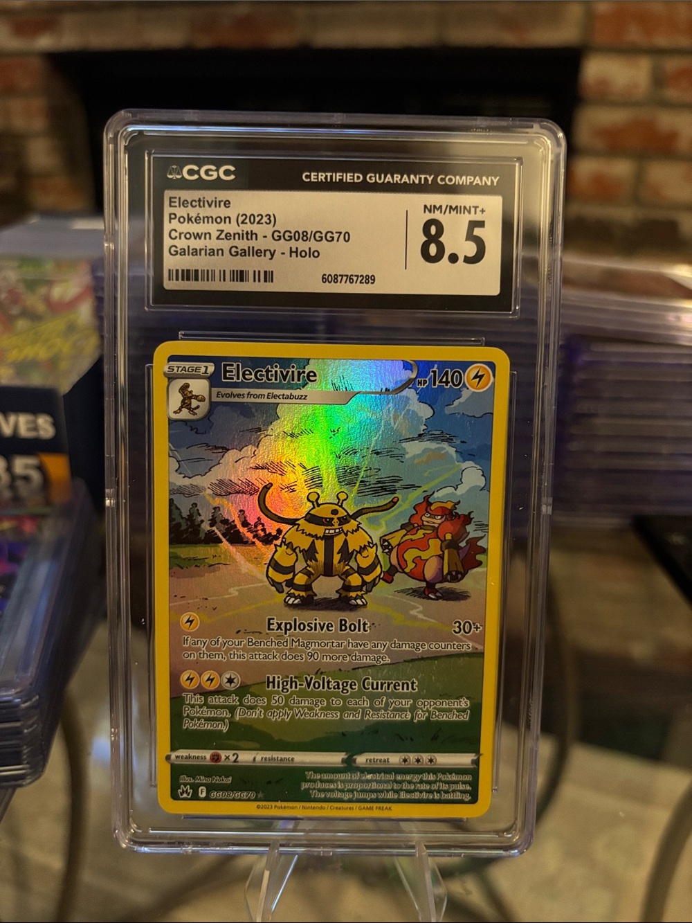 CGC 8.5 Electivire Holo Pokémon Crown Zenith Galarian Galaxy GG08/GG70